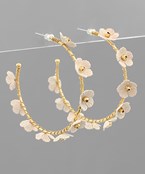 Load image into Gallery viewer, Flower Hoops Studs
