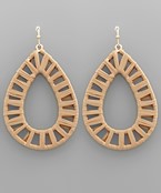 Load image into Gallery viewer, Raffia Wrapped Teardrop Earrings
