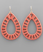 Load image into Gallery viewer, Raffia Wrapped Teardrop Earrings
