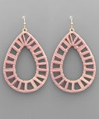 Load image into Gallery viewer, Raffia Wrapped Teardrop Earrings
