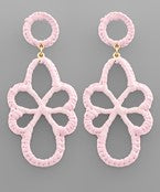 Load image into Gallery viewer, Raffia Oval Flower Earrings
