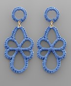 Load image into Gallery viewer, Raffia Oval Flower Earrings
