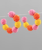 Load image into Gallery viewer, Clara Pom Pom Hoop Earrings
