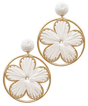 Load image into Gallery viewer, Raffia Flower Disc Earring
