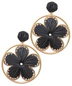 Load image into Gallery viewer, Raffia Flower Disc Earring
