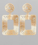 Wrapped Raffia Rectangle Earrings