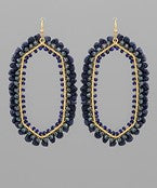 Load image into Gallery viewer, Beads Glass Hexagon Earrings
