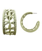 Raffia Wrapped Hoop Earrings