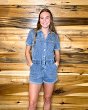 Load image into Gallery viewer, Jocie Denim Washed Romper - Vaisley
