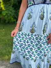 Load image into Gallery viewer, White Flutter Sleeve Flower Maxi Dress
