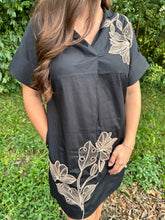 Load image into Gallery viewer, Embroidery Floral Collared Shirt Dress
