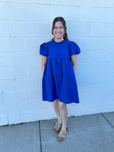 Load image into Gallery viewer, Short Bubble Sleeve Pintuck Mini Dress
