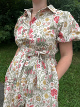 Load image into Gallery viewer, Olive Button Up Floral Midi Dress

