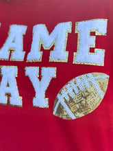 Load image into Gallery viewer, Blue Game Day Football Patch Top
