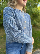 Load image into Gallery viewer, Cropped Mineral Washed Cable Knit Sweater
