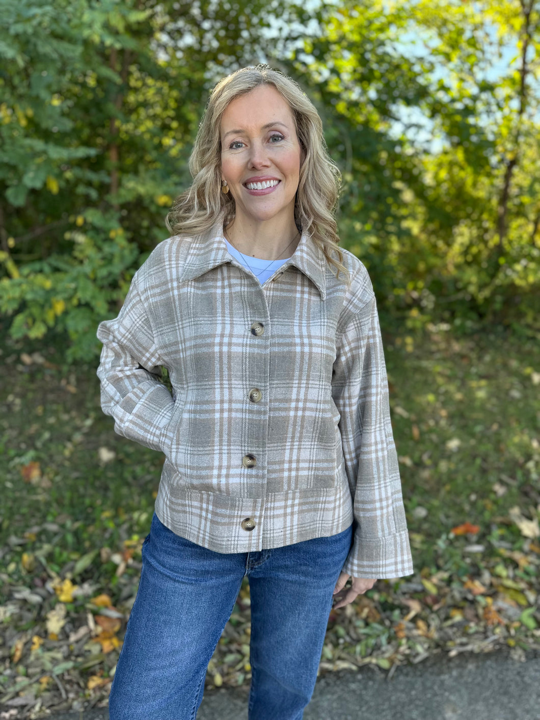 Plaid Button Down Jacket