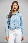 Load image into Gallery viewer, Washed Denim Cropped Jacket

