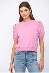 Load image into Gallery viewer, Short Sleeve Pleated Bubble Sleeve Crew Neck
