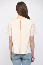 Load image into Gallery viewer, Faux Suede Topstitching Crew Neckline Top

