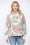 Load image into Gallery viewer, Floral Pattern Mock Neck Sweater

