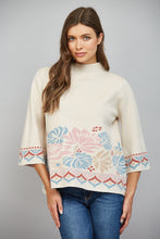 Load image into Gallery viewer, Floral &amp; Geo Border Pattern Mock Neck
