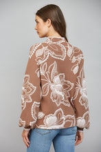 Load image into Gallery viewer, Floral Pattern Jacquard Knit Mock Neck
