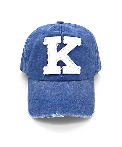 “K” Embroidered Vintage Ball Cap