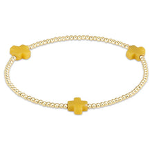 Load image into Gallery viewer, Signature Color Cross Gold Pattern 2mm Bead Bracelet
