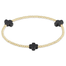 Load image into Gallery viewer, Signature Color Cross Gold Pattern 3mm Bead Bracelet
