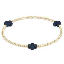 Load image into Gallery viewer, Signature Color Cross Gold Pattern 3mm Bead Bracelet
