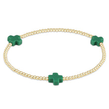 Load image into Gallery viewer, Signature Color Cross Gold Pattern 3mm Bead Bracelet
