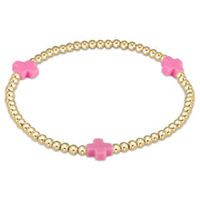 Load image into Gallery viewer, extends Signature Color Cross Gold Pattern 3mm Bead Bracelet
