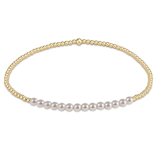 Classic Gold Bliss Bead Bracelet - Pearl