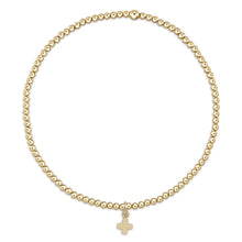 Load image into Gallery viewer, Classic 2mm Bead Cross Charm Bracelet - Gold

