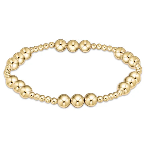 Classic Joy Pattern Bead Bracelet - Gold