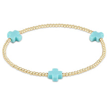 Load image into Gallery viewer, Signature Color Cross Gold Pattern 3mm Bead Bracelet
