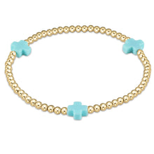Load image into Gallery viewer, extends Signature Color Cross Gold Pattern 3mm Bead Bracelet
