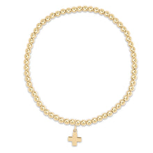 Load image into Gallery viewer, Classic 2mm Bead Cross Charm Bracelet - Gold
