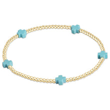 Load image into Gallery viewer, Signature Color Cross Gold Pattern 2mm Bead Bracelet - Small
