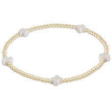 Load image into Gallery viewer, Signature Color Cross Gold Pattern 2mm Bead Bracelet - Small
