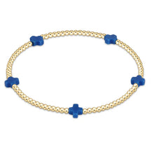 Load image into Gallery viewer, Signature Color Cross Gold Pattern 2mm Bead Bracelet - Small
