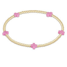 Load image into Gallery viewer, Signature Color Cross Gold Pattern 2mm Bead Bracelet - Small
