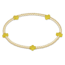 Load image into Gallery viewer, Signature Color Cross Gold Pattern 2mm Bead Bracelet - Small
