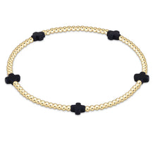 Load image into Gallery viewer, Signature Color Cross Gold Pattern 2mm Bead Bracelet - Small
