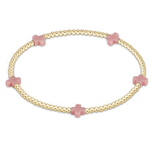 Load image into Gallery viewer, Signature Color Cross Gold Pattern 2mm Bead Bracelet - Small
