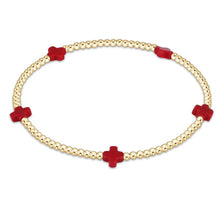 Load image into Gallery viewer, Signature Color Cross Gold Pattern 2mm Bead Bracelet - Small
