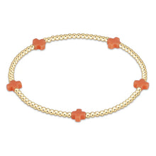 Load image into Gallery viewer, Signature Color Cross Gold Pattern 2mm Bead Bracelet - Small
