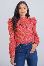 Load image into Gallery viewer, Leopard Poplin Ruffle Top
