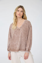 Load image into Gallery viewer, Washed Inverted Seam Detail Long Sleeve Top
