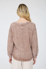Load image into Gallery viewer, Washed Inverted Seam Detail Long Sleeve Top
